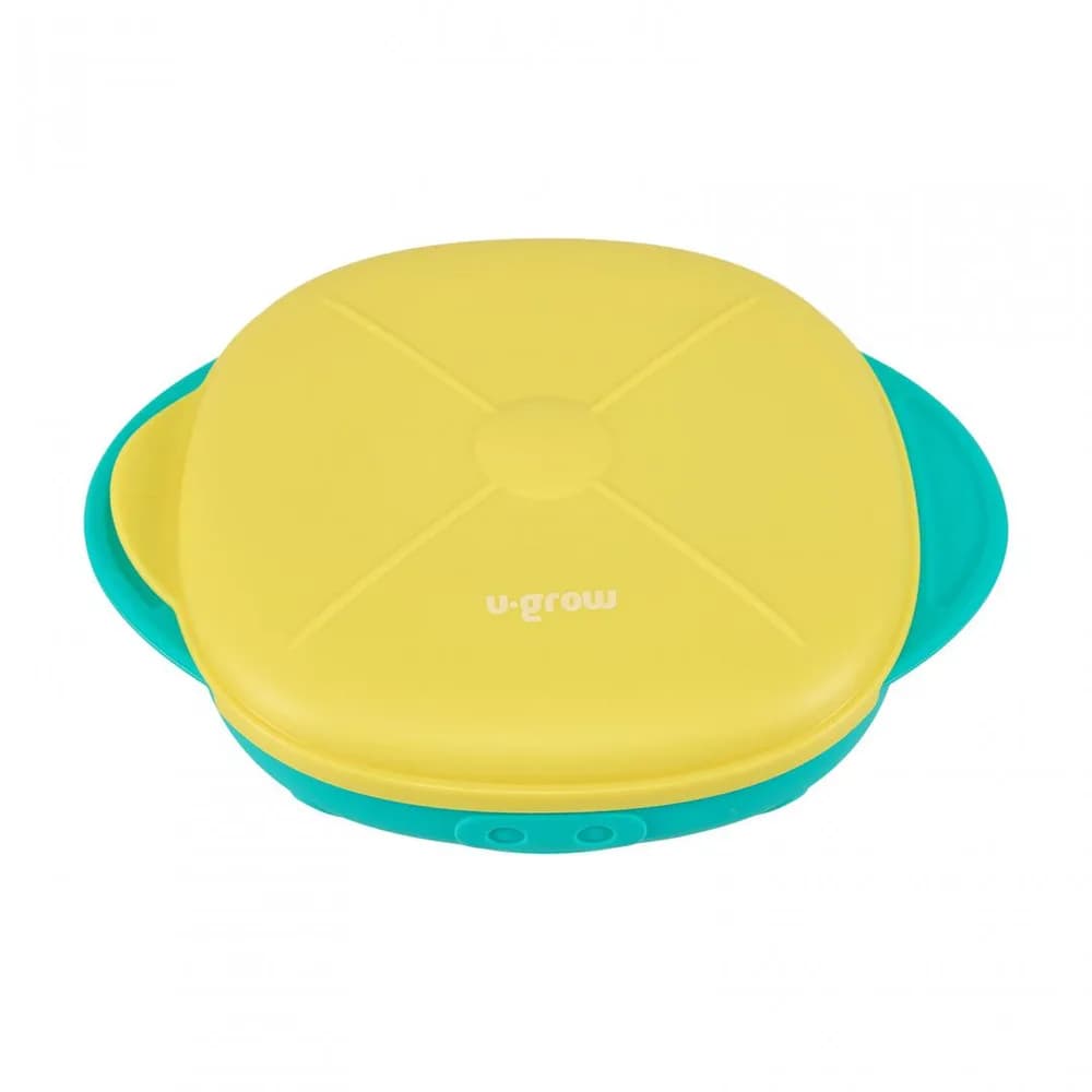 Farfurie silicon cu capac, galbena, U-Grow — miniatură