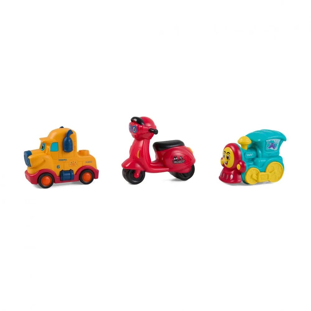 SET 3 VEHICULE ACTIONATE PRIN INERTIE, DIVERSE MODELE SI CULORI, MOMKI