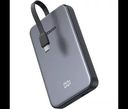 POWER BANK Ugreen "PB526", 10000mAh, 20W, 1 x USB, 1 x USB Type-C, 1 x USB Type-C integrat, gri, "75161B"