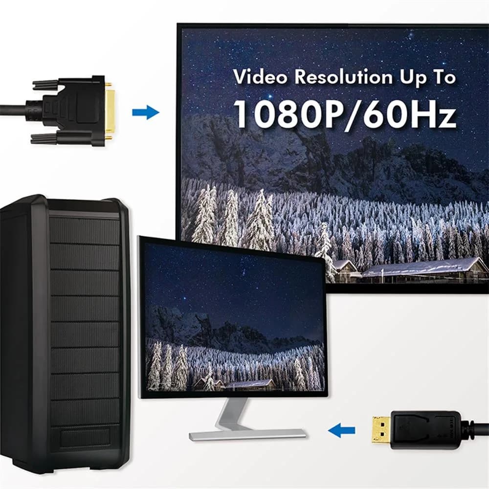 DisplayPort cable, DP 1.2 to DVI, 5m "CV0133" — miniatură