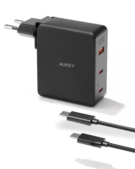 Alimentator retea Aukey, PA-B7O BK, 140W, fast charge, 2 x USB-C, 1 x USB-A, negru, "EU001-LLTSEUN1041556" - 689323785780