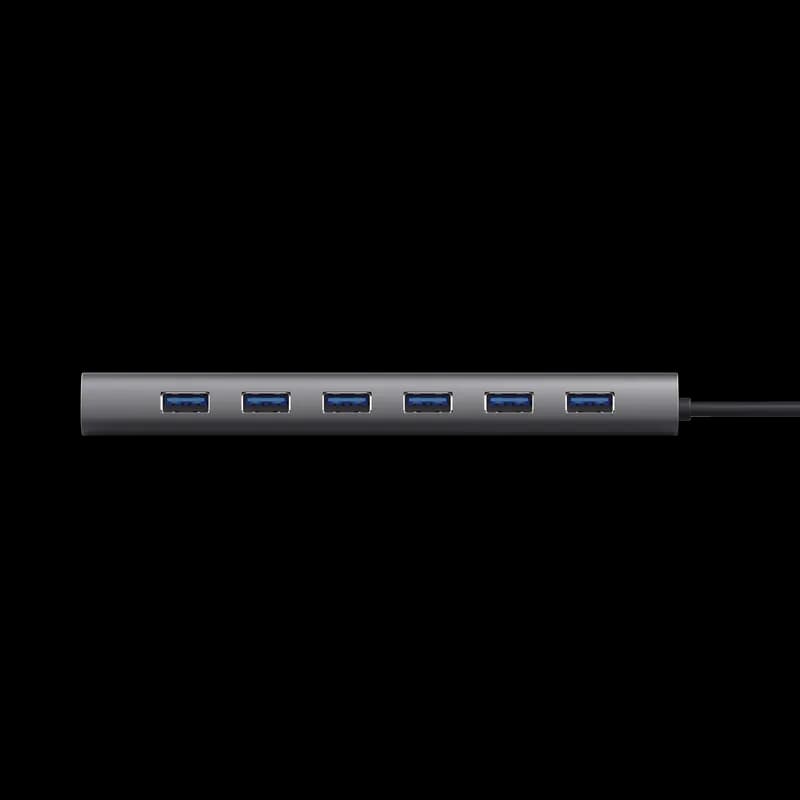 Hub USB TRUST Halyx USB-A, 7 porturi, Gri — miniatură