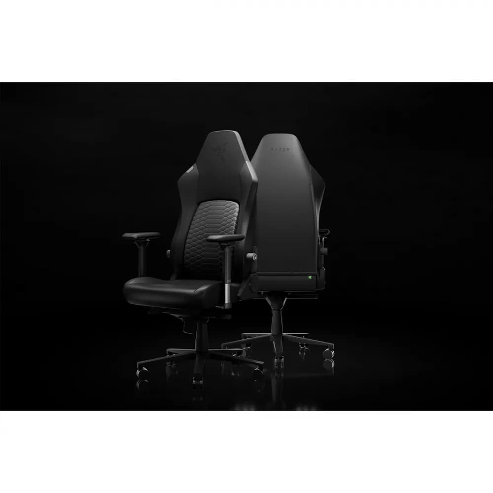 Scaun Razer Iskur V2 NewGen, tip spuma spumă turnată PU, suport lombar integrat, tetieră reglabilă, cotiere 2D, clasa de ridicare pe gaz 4, negru — miniatură