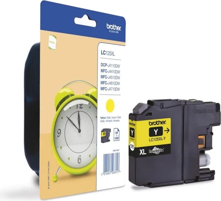 Cartus Cerneala Original Brother Yellow, LC125XLY, pentru DCP-J4110|MFC-J4410|J4510|J4610|J4710|J6520|J6920, 1.2K, "LC125XLY"