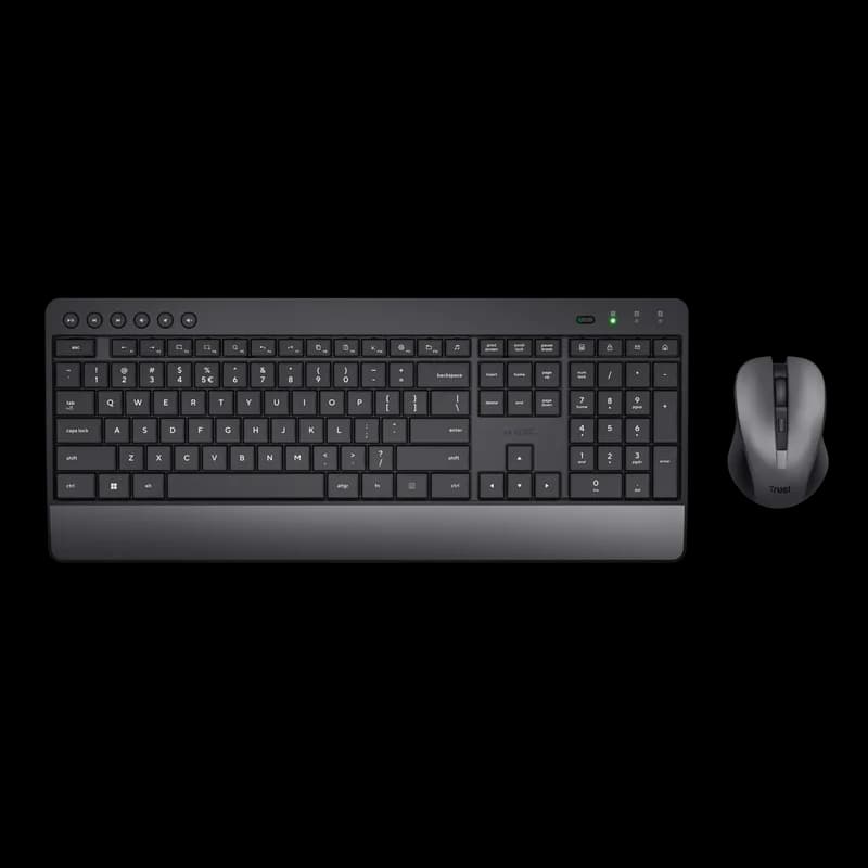 Kit Wireless tastatura si mouse TRUST Trezo, taste numerice, negru — miniatură