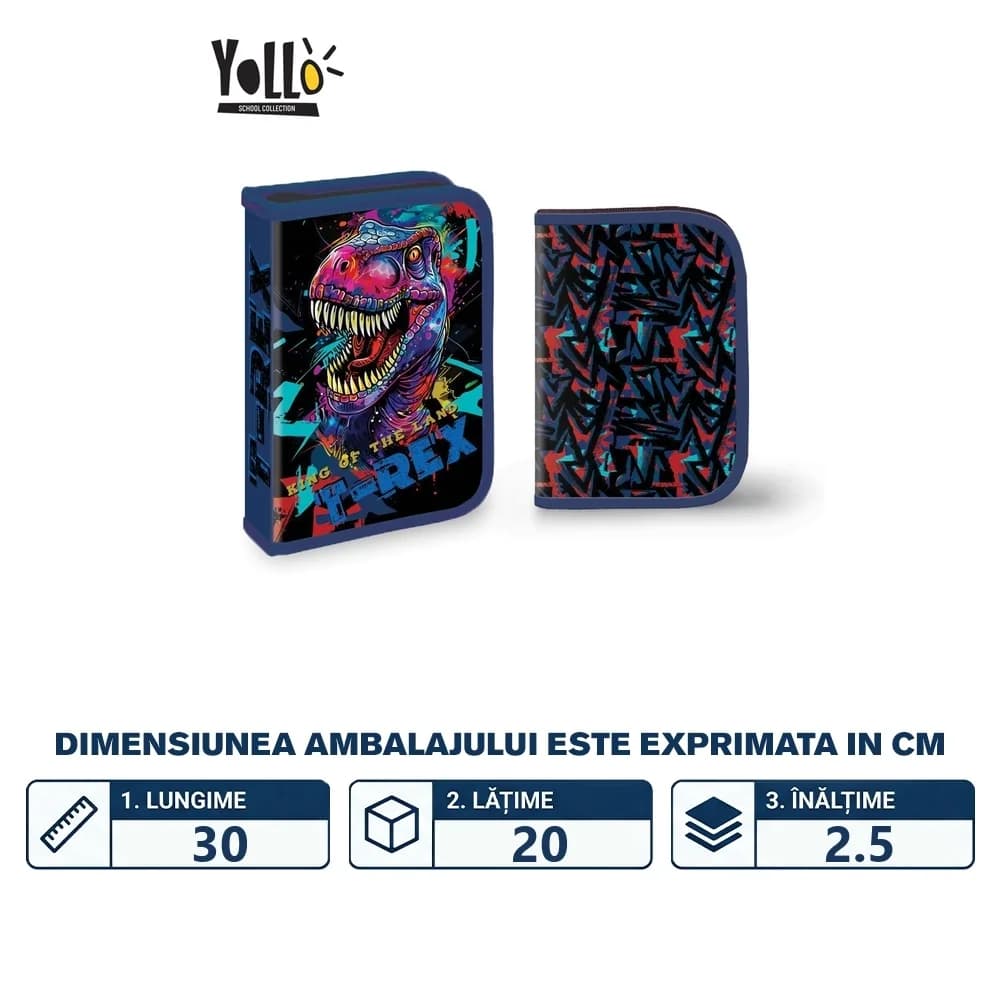 Penar echipat, 1 fermoar, 2 extensii, 30 piese, T-REX - YOLLO — miniatură
