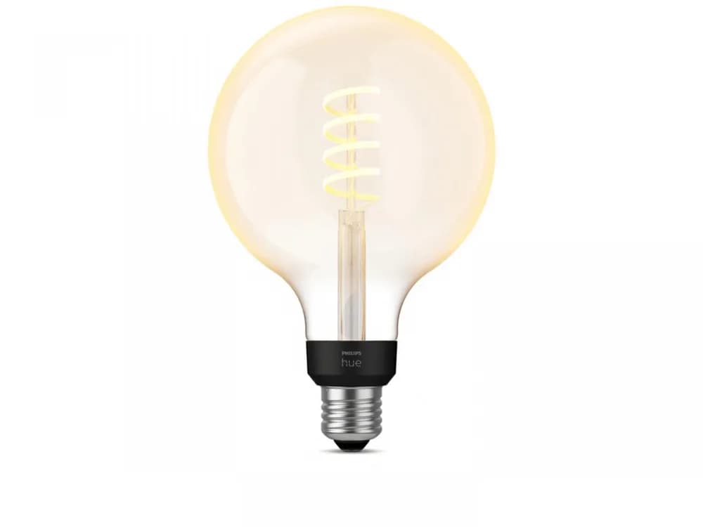 Bec LED inteligent vintage (decorativ) Philips Hue Filament Glob G125 ,Bluetooth, E27, 7W (40W), 550 lm, lumina alba (2200-4500K)
