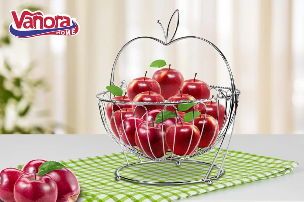 COS FRUCTE METALIC CU STAND, 30x29 CM,VANORA HOME — miniatură