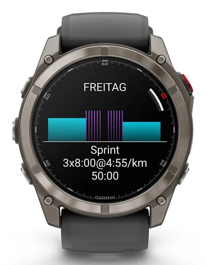 Smartwatch fenix 8 Pro 51 mm, AMOLED, Sapphire, Titanium with Graphite/black silicone band"010-03199-11" — miniatură
