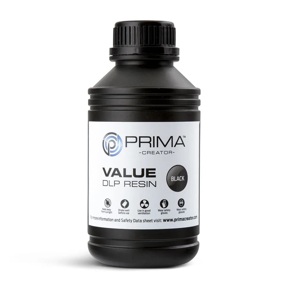 Rășină 3D PrimaCreator Value UV / DLP – 500 g – Black — miniatură
