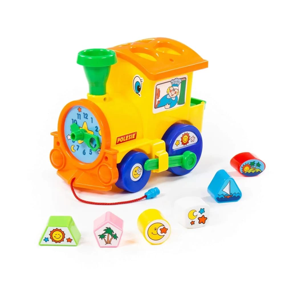 Locomotiva educativa+forme, 22x14x18 cm, Cavallino — miniatură