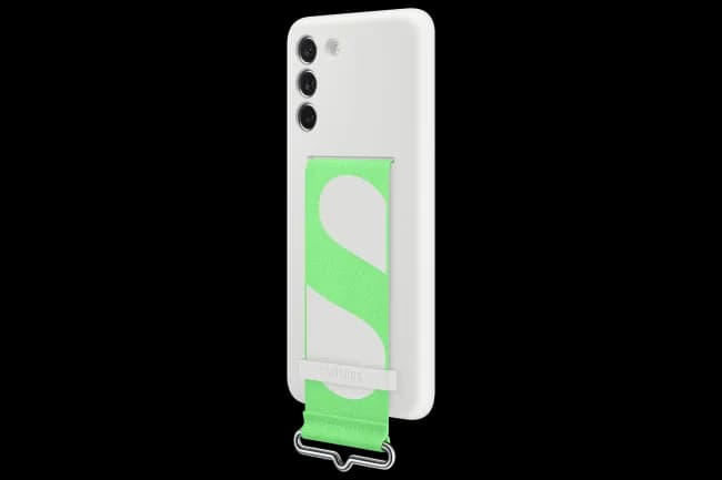 Galaxy S21 FE; Silicone Cover with Strap; White "EF-GG990TWEGWW" — miniatură