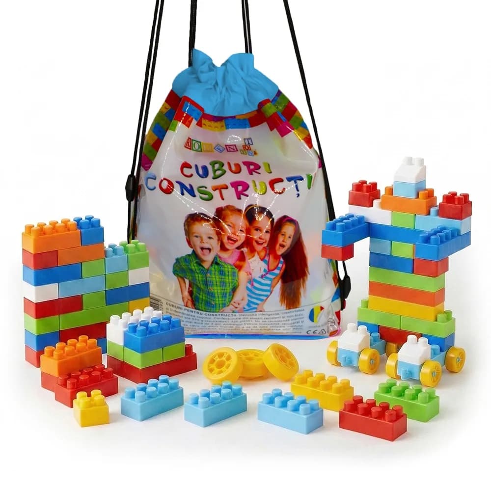 Cuburi constructii in rucsac, 320 piese/570g - ROBENTOYS — miniatură