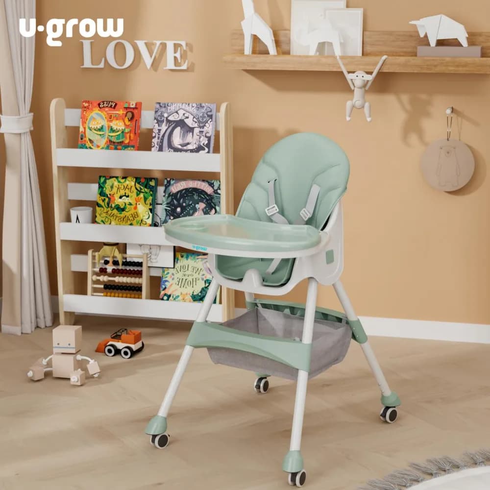 Scaun de masa 2 in 1, pliabil, verde, U-Grow — miniatură