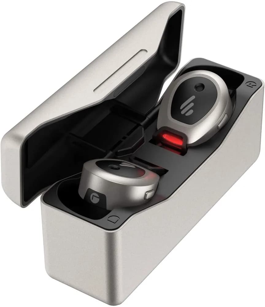 CASTI Edifier, wireless, intraauriculare - butoni, pt smartphone, microfon pe casca, conectare prin Bluetooth 5.0, gri, "TWSNB-MG" — miniatură