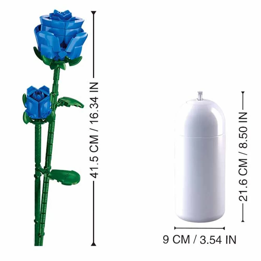 Set de Constructie Flowers, 238 piese, Trandafir Albastru - Sluban — miniatură