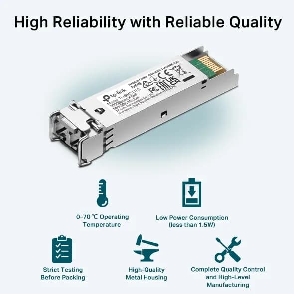 MODUL SFP TP-LINK " TL-SM311LS " MiniGBIC, Single-mode, conector LC, pana la 10km distanta "SM311LS" — miniatură