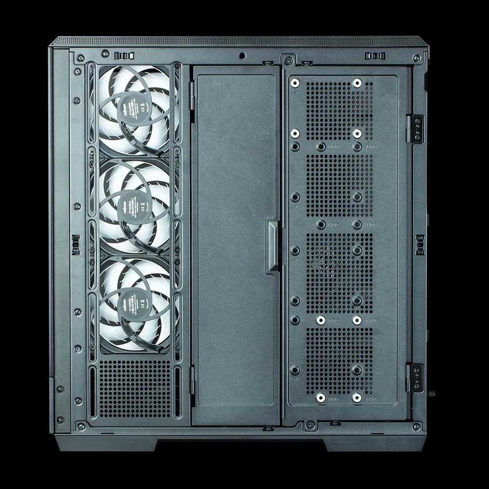CARCASA Zalman "P50 DS", middle tower, gaming, fara sursa, suporta 10xfan, 4xfan inclus, PSU shroud, USB 3.1 gen1 x 2, audio+mic, 7 sloturi expansiune, negru, "P50 DS Black" — miniatură