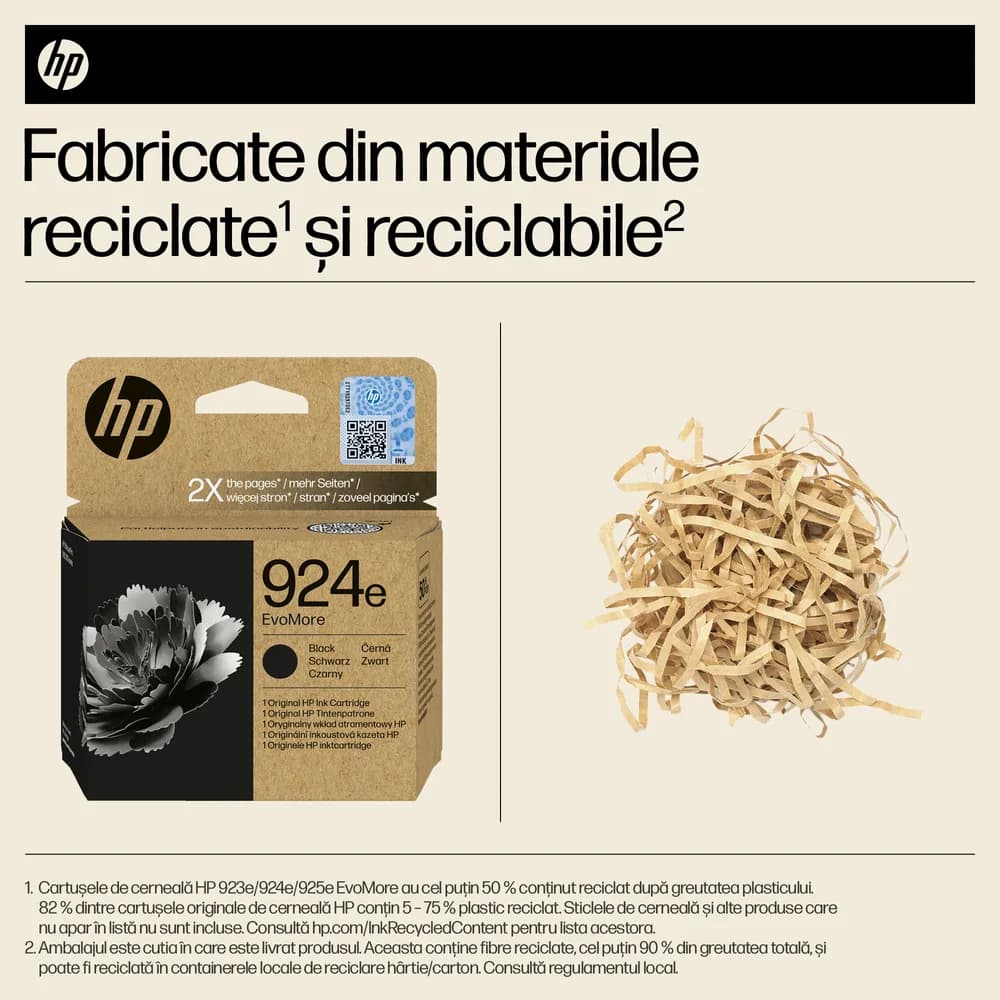 Cartus Cerneala Original HP Black, nr.924E, pentru 8120e|8130e, 500, incl.TV 1.2 RON, "4K0V0NE" — miniatură