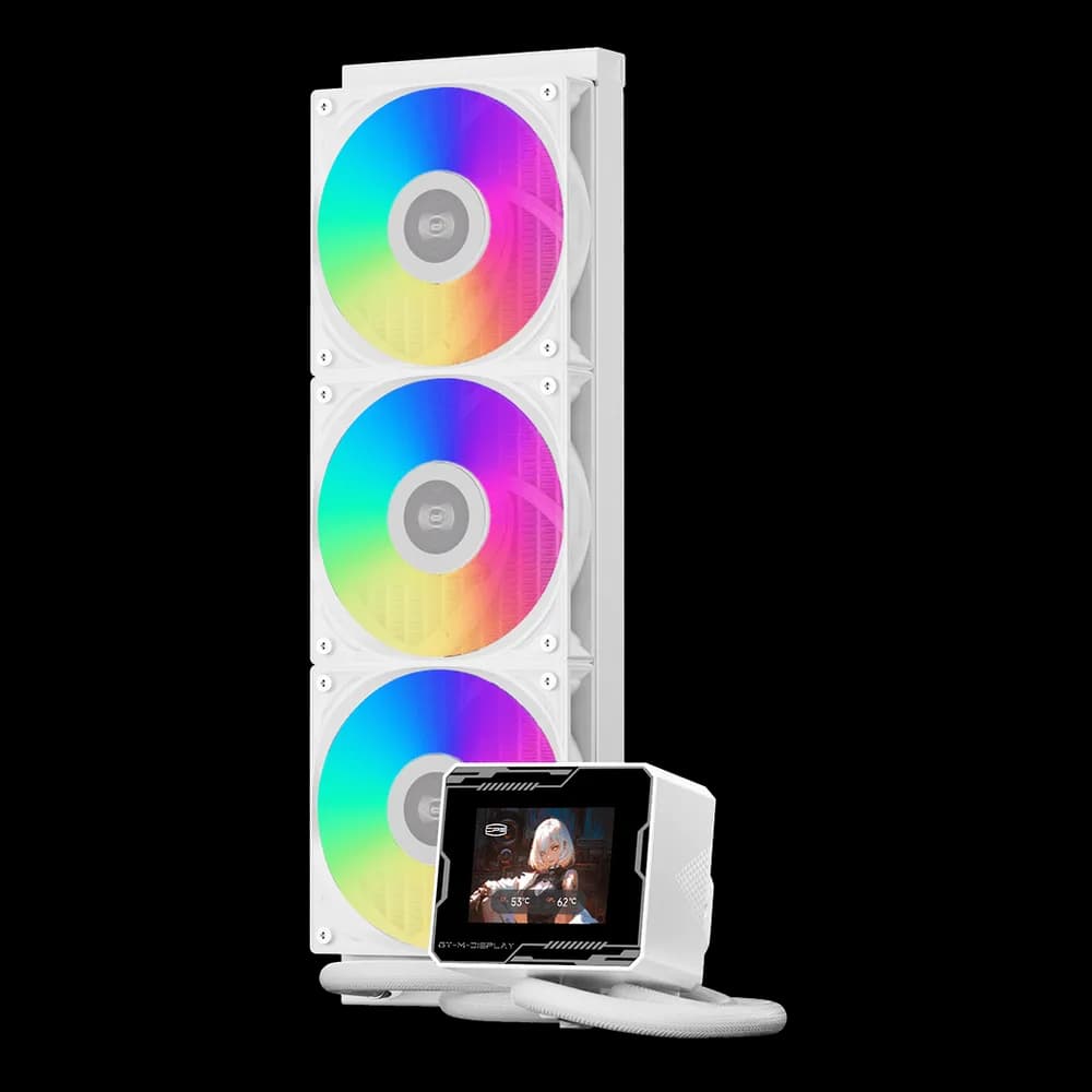 COOLER PCCooler "GT360M ARGB Display", skt. Intel si AMD, racire cu lichid, 3 x 120mm, viteza rotatie pompa 2600 RPM, 3000 RPM, ARGB adresabil, alb "GT360M ARG Display WH"