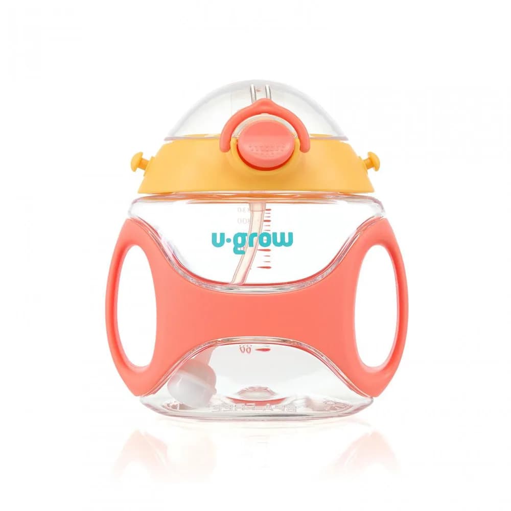 Sticla tritan cu pai si curea, 330 ml, orange, U-Grow