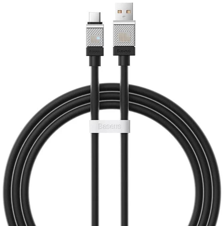 CABLU alimentare si date Baseus, Fast Charging Data Cable pt. smartphone, USB (T) la USB Type-C (T), 100W, 1m, negru, "CAKW000601" (include TV 0.18lei) - 6932172626808 — miniatură