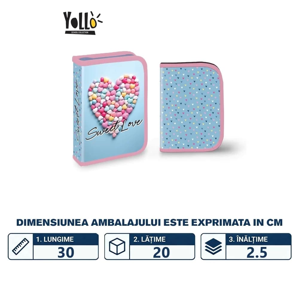 Penar echipat, 1 fermoar, 2 extensii, 30 piese, SWEET LOVE - YOLLO — miniatură