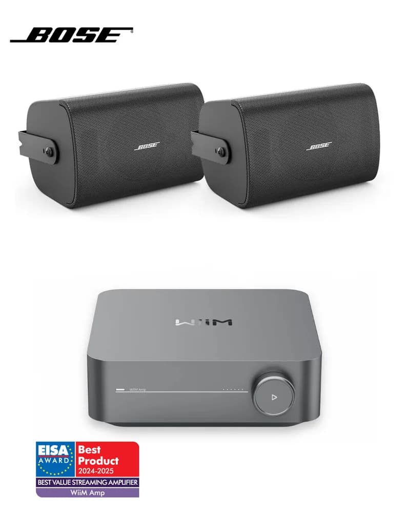 Pachet sonorizare Terasa cu WiiM AMP si 1 pereche BOSE FS4SE Negru, WiFi Streaming, Internet Radio, Bluetooth - TG26