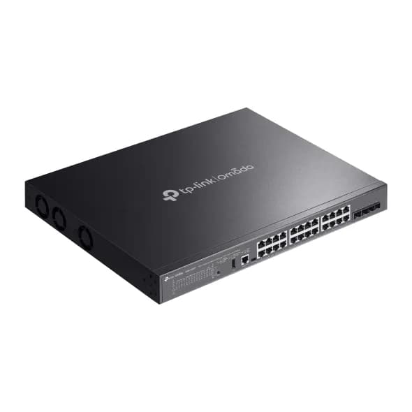 Switch Managed L3 TP-Link, 24-Port Gigabit Lite L3 Managed PoE++ si 4× 10G Slots, buget maxim PoE 500 W, metalic "SG5428XMPP" — miniatură