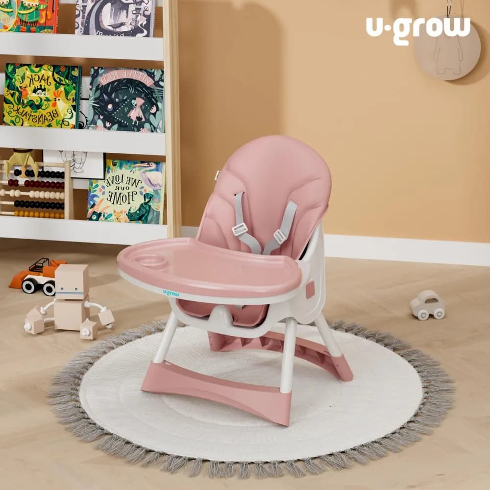 Scaun de masa 2 in 1, pliabil, roz, U-Grow — miniatură
