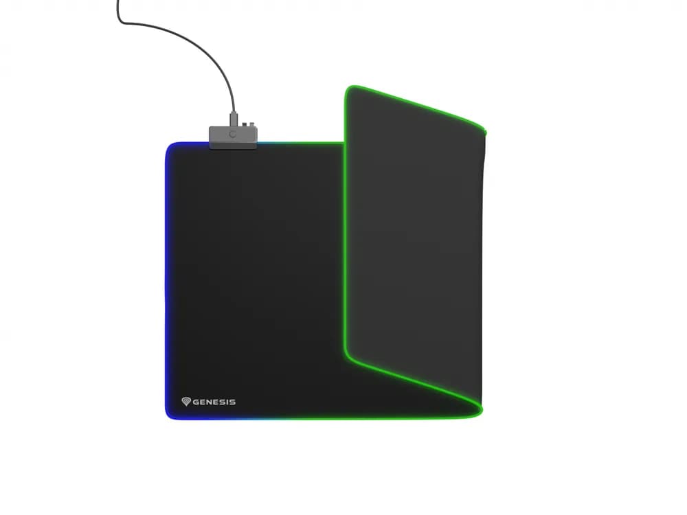 Mousepad Genesis Boron 500 XXL, iluminare RGB, material cauciuc + textil, dimensiuni 800x400x4 mm, negru — miniatură