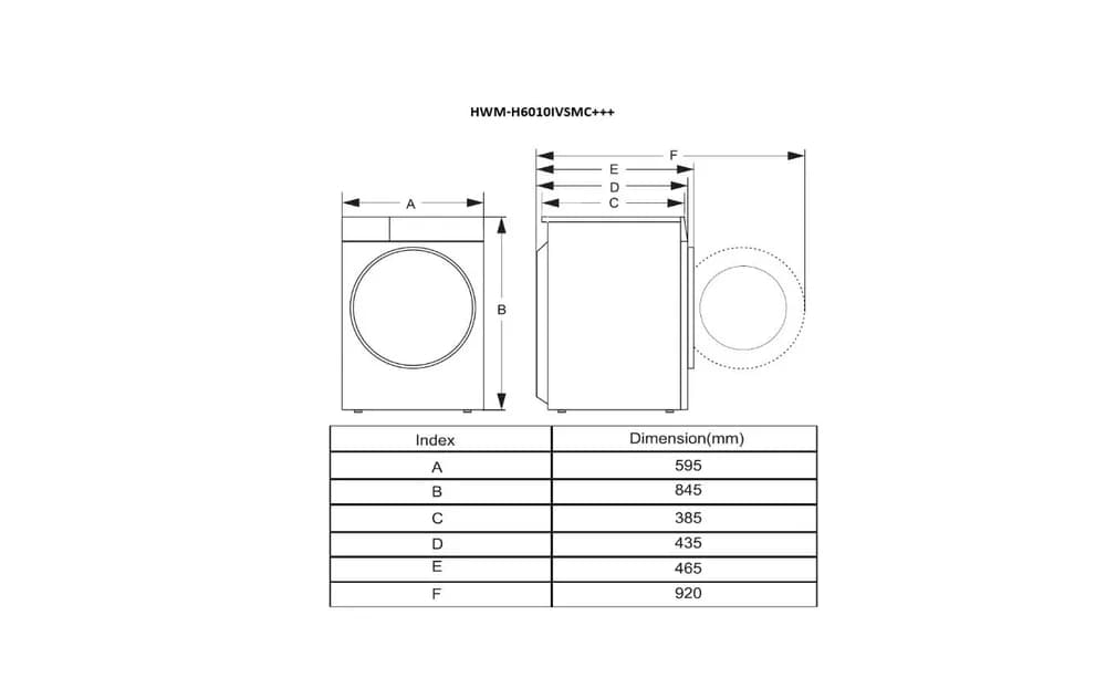 Masina de spalat rufe HEINNER HWM-H6010IVSMC+++, 6 kg, 1000 rpm, Clasa: C, Alb — miniatură