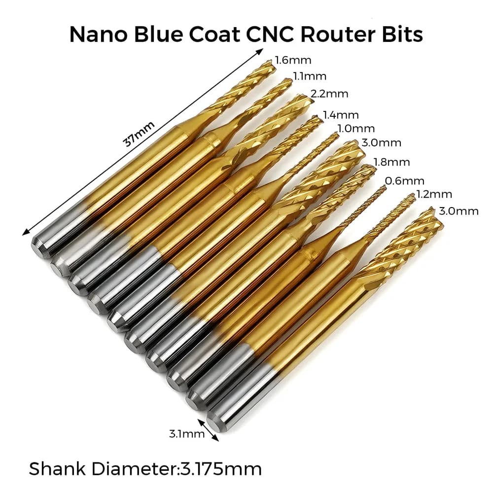 Accesoriu gravator laser TwoTrees End Mills pentru CNC – 40 buc — miniatură