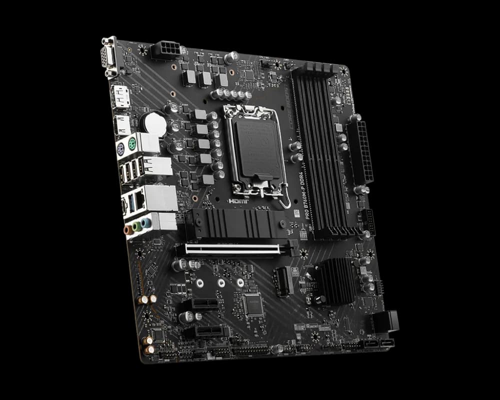 MSI PRO B760M-P DDR4, mATX, Socket 1700, Dual Channel DDR4, 1x PCIe x16 slots, 2x M.2 slots, 1x HDMI, 1x DP, 1x VGA, 1x USB 3.2 Gen 2 Type-C, 1x USB 3.2 Gen 1, 4x USB 2.0, 7.1 HD Audio, 3Y "PRO_B760M-P_DDR4" — miniatură