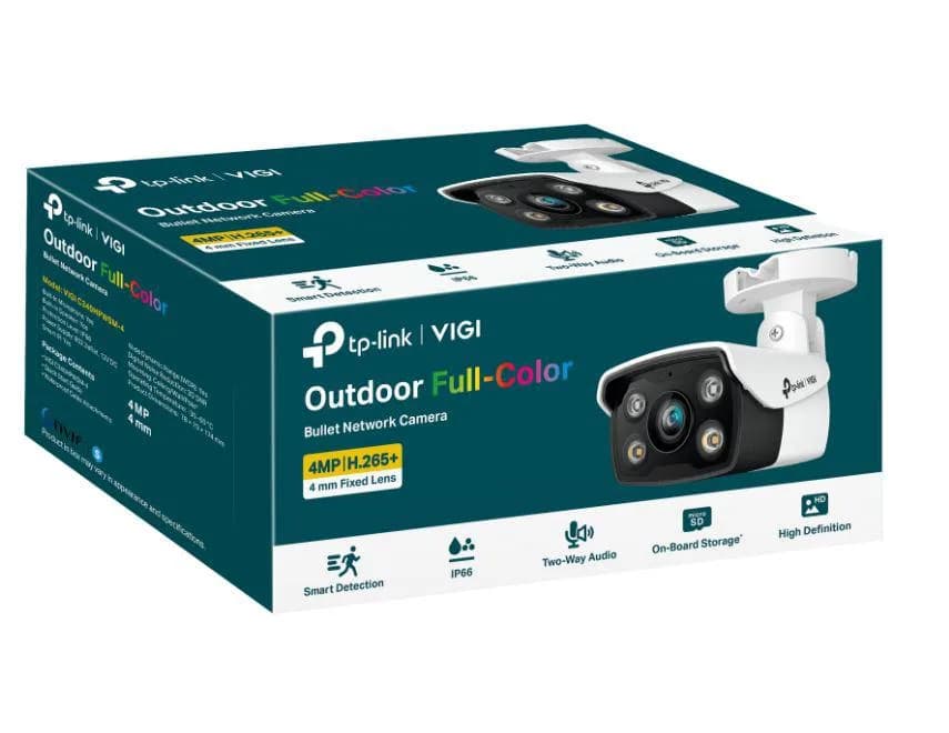 "TP-LINK VIGI 4MP Outdoor Bullet Network Camera,VIGI C340(4mm), 1/3""Progressive Scan CMOS, obiectiv: 4mm, F1.6, unghi vizualizarehorizontal FOV: 79°, vertical FOV: 43°, diagonal FOV: 93°,distanta IR: 30mm, interfata : 1 x RJ45 10/100M, ip66" — miniatură