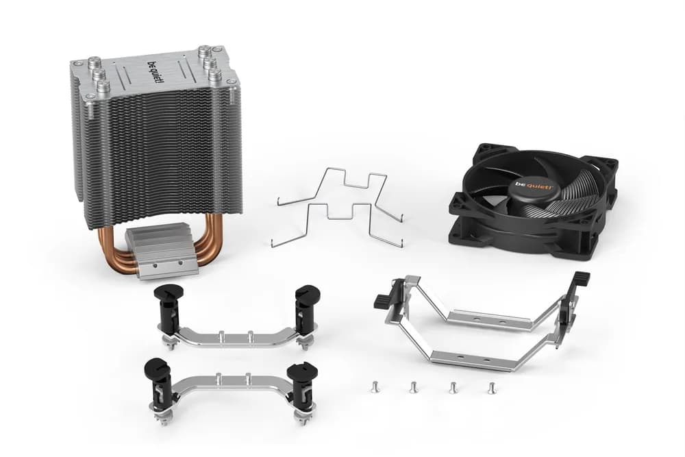 COOLER be quiet "Pure Rock Slim 2",racire aer, Ø6 mm×3 pcs heatpipe, skt. Intel LGA 1700/1200/115x AMD AM5/AM4, fan 92mm, 2000 rpm, conectare 4-pin PWM, LED, "BK030" — miniatură