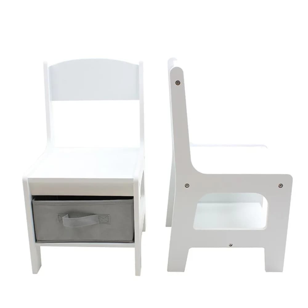 Set masuta si 2 scaune pentru copii, alb MDF, U-Grow — miniatură