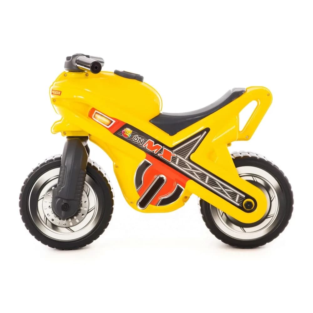 Motocicleta fara pedale, MX-ON, galbena, 70x30x49,3 cm, Polesie — miniatură