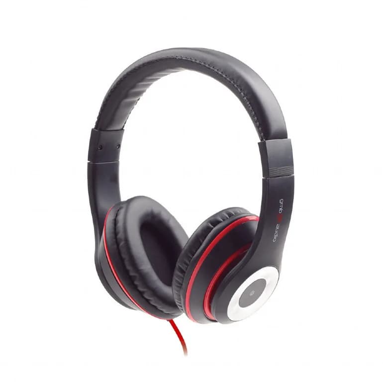 CASTI Gembird, "Los Angeles", cu fir, standard, utilizare multimedia, smartphone, microfon pe fir, conectare prin Jack 3.5 mm, negru / rosu, "MHS-LAX-B"