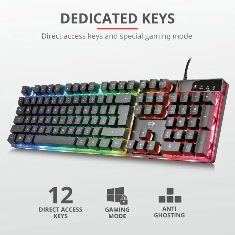 Tastatura Mecanica Gaming Trust GXT 835 Azor, USB, negru — miniatură
