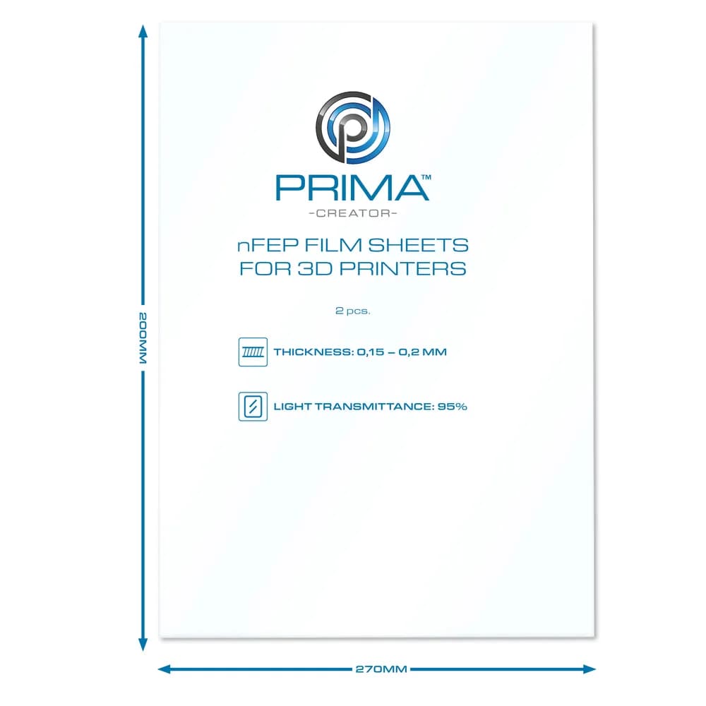 Imprimantă 3D PrimaCreator nFEP Film Sheets pentru 3D Printers – 200 x 270 mm – 2-pack — miniatură