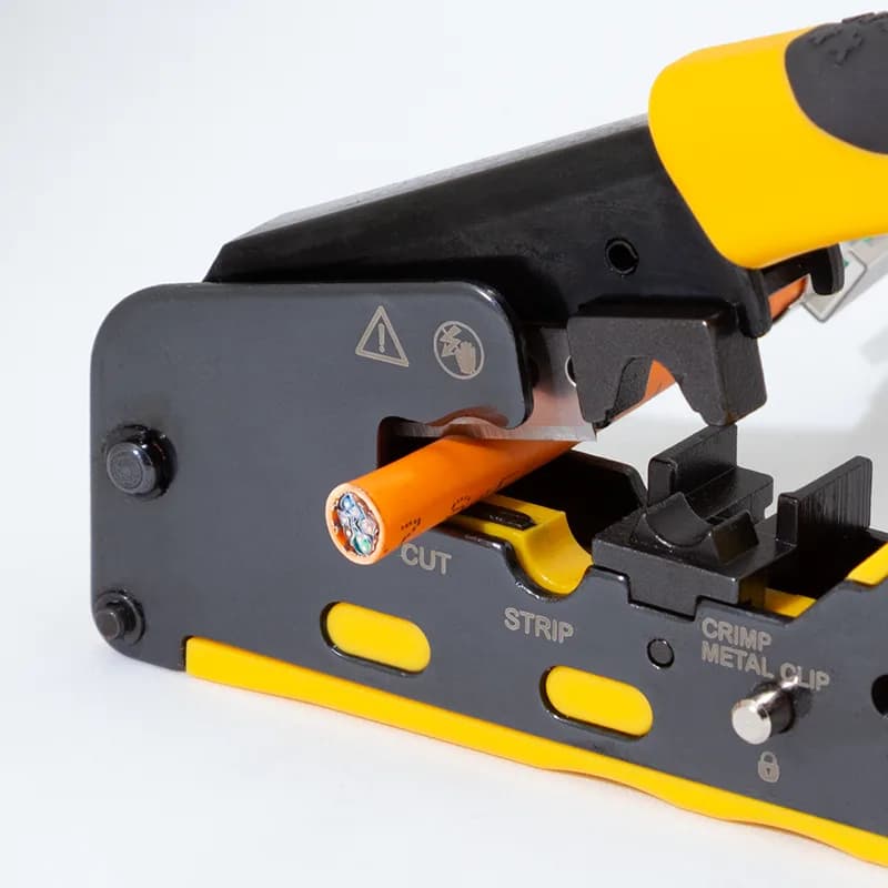 CLESTE sertizare mufe, LOGILINK, functii: sertizare mufe, decupare si taiere cablu, pentru mufe RJ11/ RJ12/RJ45 Cat.5/6a/7. pass through conectori, "WZ0060" — miniatură