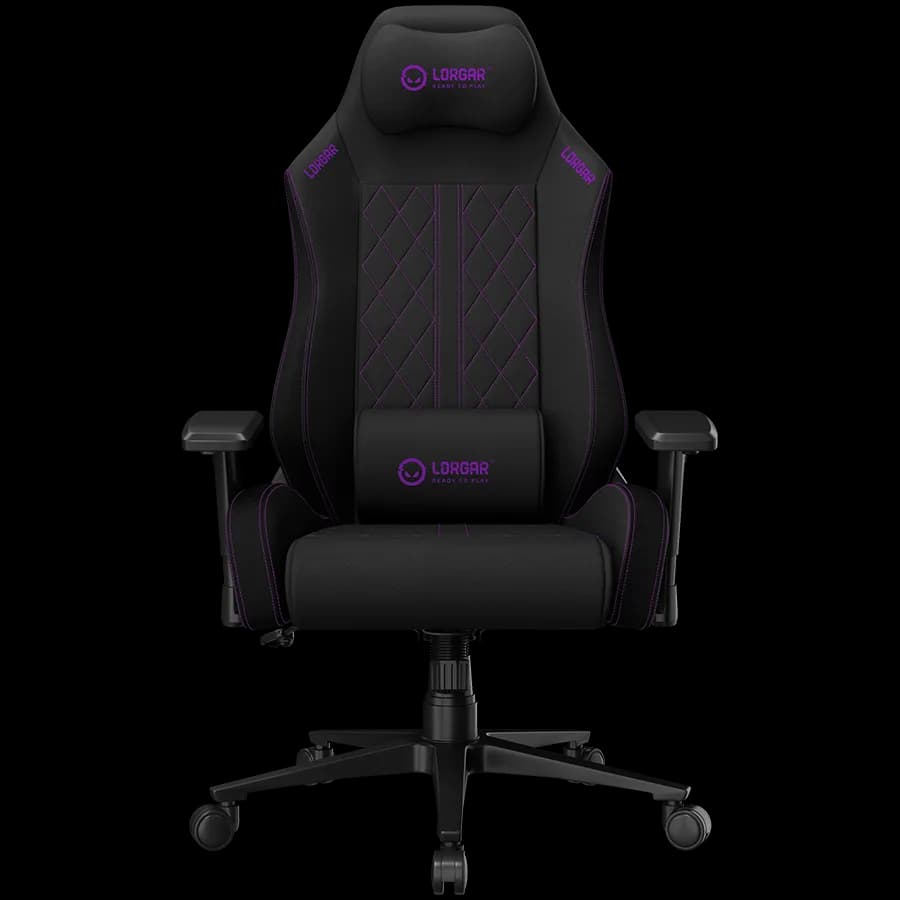 LORGAR CHA41, Ergonomic Gaming Chair Advanced, premium anti-stain fabric, Black/purple "LRG-CHA41-BK-PR"