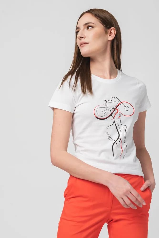 TSHIRT CASUAL F DOAMNA CU... WHITE-S — miniatură