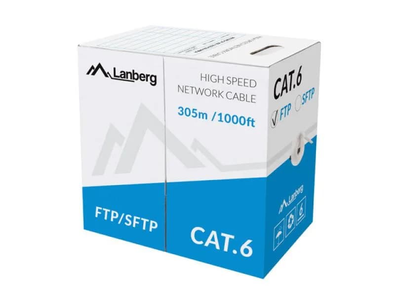 Cablu LAN CAT.6 FTP 305M SOLID, AWG 23, gri