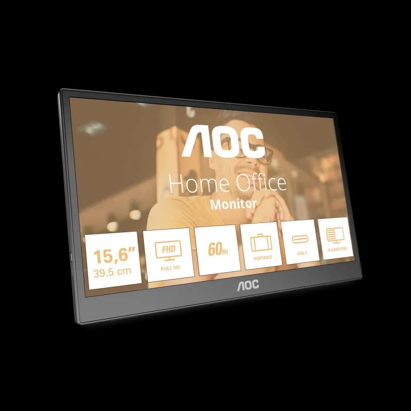Monitor Consumer AOC 16T3EA, 15.6", 1920 x 1080 pixeli, Black