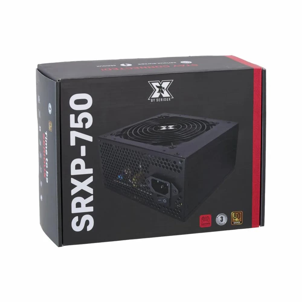 Sursa Serioux Energy 750W, 80+ BRONZE, Ventilator 12cm, ATX, material metal, cabluri: 20+4-pin, 1x4+4-pin, 2x6+2-pin, negru — miniatură