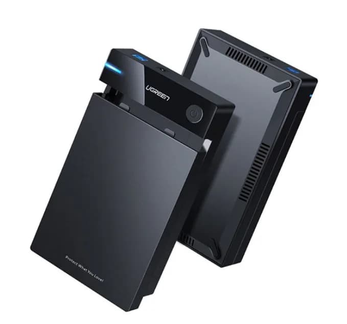 RACK extern Ugreen, "US222" pt HDD si SSD SATA 3.5" conectare USB 3.0 max 5 Gbps, capacitate 10TB max, ABS, negru "50422" - 6957303854226