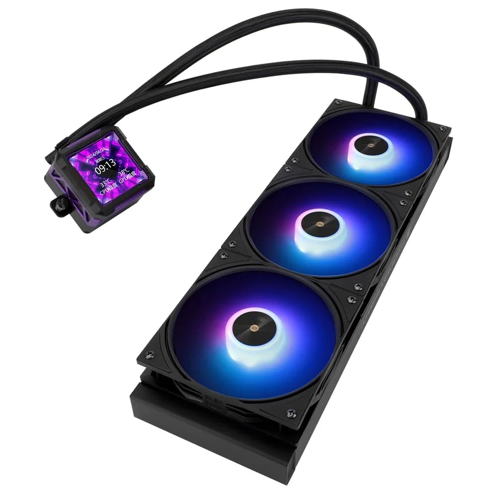 COOLER Thermalright "Frozen Warframe Pro 360", skt. Intel si AMD, racire cu lichid AIO, 3 x 120mm (TL-P12-S), 2000 rpm, pompa 12V PWM, display LCD 2.73", ARGB, negru, "Frozen Warframe Pro 360 Black Argb" — miniatură
