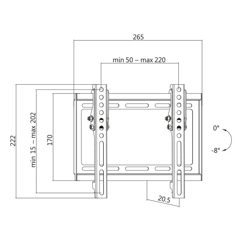 SUPORT de perete LOGILINK, pt 1 TV/monitor plat, diag. max 42 inch, inclinare, max 35 Kg, "BP0035" — miniatură